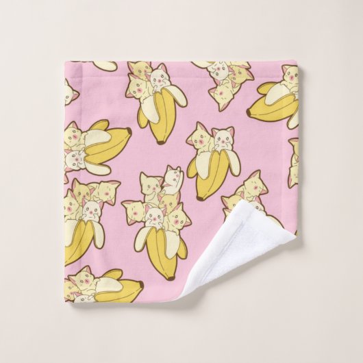 Chats Et Bananes Motif (Gant de toilette)