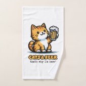 Chats et bière 2 (Serviette à main)