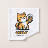 Chats et bière 2 (Gant de toilette)