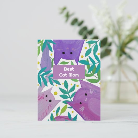 Chats et branches Meilleur chat maman jour Carte d (Debout devant)
