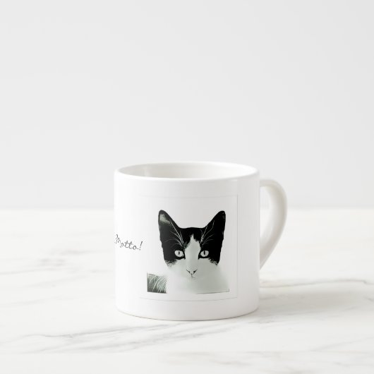 Chats et café - Ma devise ! Espresso Mug (Devant droit)