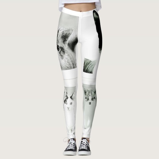 Chats et chatons Collage Leggings funky (Devant)