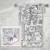 Chats et chatons noirs et blancs modernes