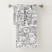 Chats et chatons noirs et blancs modernes (En situation)