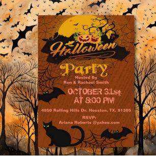 Chats Et Chats Adultes Invitation Halloween