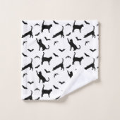 Chats Et Chats Noirs Motif Halloween (Gant de toilette)