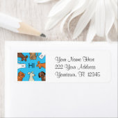 Chats et chiens drôles étiquette de adresse (En situation)