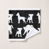 Chats et chiens noirs et blancs (Gant de toilette)