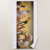 Chats et chiens serviette de plage. (Devant)