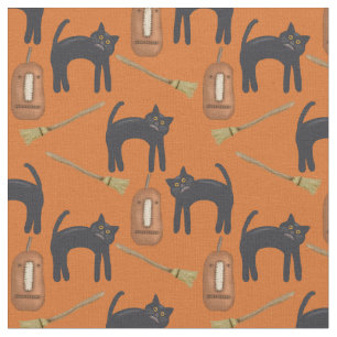 Chats et Citrouilles de Prim Whimsical, Tissu d'Ha