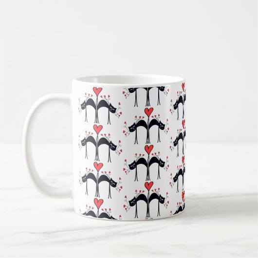 Chats et coeurs Café Mug (Gauche)