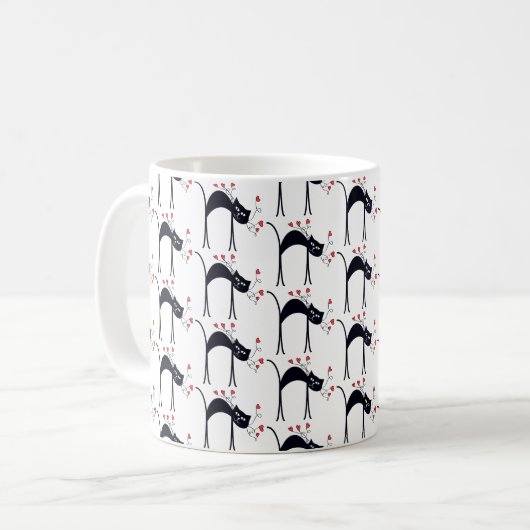 Chats et coeurs Café Mug (Devant gauche)