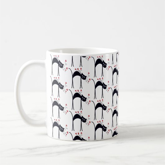 Chats et coeurs Café Mug (Gauche)