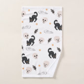 Chats et crânes noirs d'Halloween (Serviette à main)