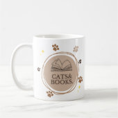 Chats et livres design minimaliste Mug (Gauche)