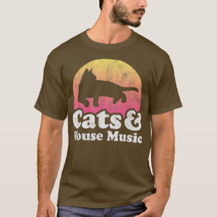 Chats et musique de maison T-shirt pour hommes ou