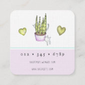 Chats et Plantes  Carré Carte de visite (Dos)