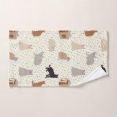 Chats et Points (Serviette à main)