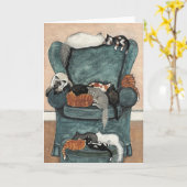 Chats Favorite chaise carte par BiHrle (Fleur jaune)