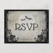 Chats gothiques Halloween gris RSVP Menu PostCard (Devant)