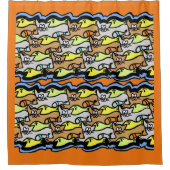 Chats graphiques et poisson Cartoon Douche rideau (Devant)