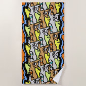 Chats graphiques et serviette de plage en caricatu (Devant)