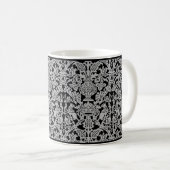 Chats gris et couronnes Mug de café damassé (Devant droit)