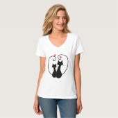 Chats In Love Silhouette T-shirts femmes (Devant entier)