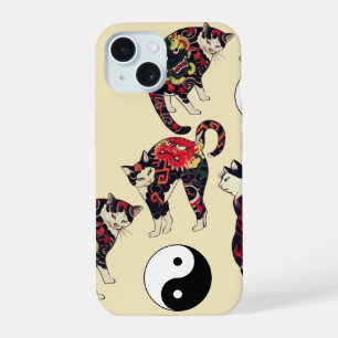 CHATS JAPONAIS, TATTOOS DE DRAGON ROUGE DIABLE, YI