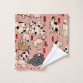 chats japonais Ukiyo-e Funny kitty (Gant de toilette)