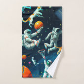 Chats jouant au basket-ball dans l'espace avec des (Serviette à main)