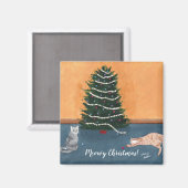 Chats joueurs par Magnets d'arbre de Noël (Recto/Verso)