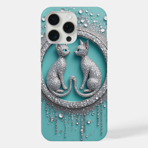Chats jumeaux en cristal ✨ Ornement de luxe chic s