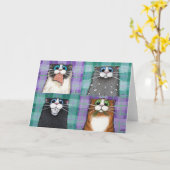 Chats Jusqu'À Pas De Bonne Carte De Voeux (Fleur jaune)