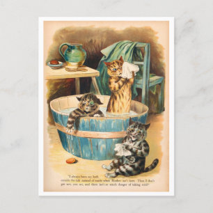 Chats Laver Louis Wain Carte postale
