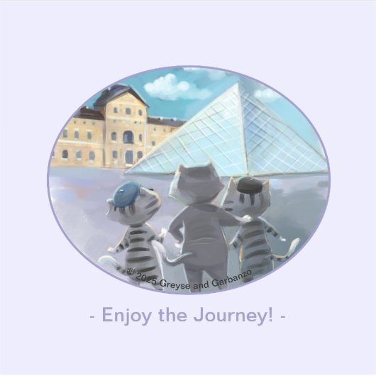 Chats Louvre Paris - Profitez Autocollant Vinyle (Devant)