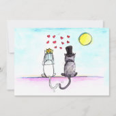 Chats Mariage mariée et Faire-part de mariage de c (Devant)