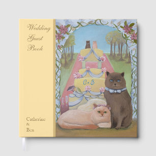 Chats mariages Livre d'or Jaune "12 x 12"