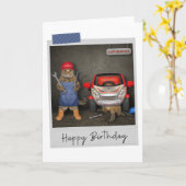 Chats mécaniques Drôle carte d'anniversaire (Fleur jaune)