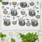 Chats Meow Cuisine Serviette à main (Plié)