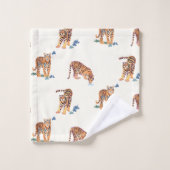 Chats Meow Tigers sur serviettes de bain d'ivoire (Gant de toilette)