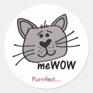 Chat's meWOW Bon Travail Récompense Autocollant pe