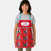 Chats mignons Chats Joyeux Noël Rouge Bleu tablier (Insitu)