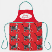 Chats mignons Chats Joyeux Noël Rouge Vert tablier (Recto)