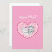 Chats mignons dans une carte de la Saint-Valentin  (Devant / Derrière)
