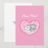 Chats Mignons dans une Carte de Saint-Valentin en  (Devant / Derrière)