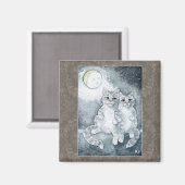 Chats mignons en aimant lune (Recto/Verso)