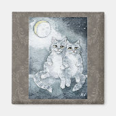 Chats mignons en aimant lune (Devant)