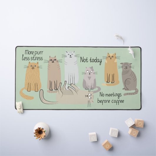 Chats mignons et citations Sage Green (Tableau pour enfants)