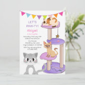 Chats mignons Invitation colorée pour l'anniversai (Debout devant)